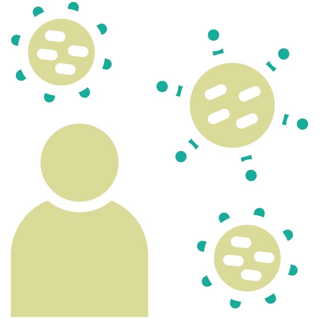 Ilustración del icono del vector de infección del conjunto de iconos de contaminación