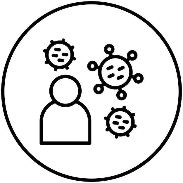 Ilustración del icono del vector de infección del conjunto de iconos de contaminación