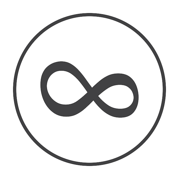 Ilustración del icono del vector infinito de larga duración