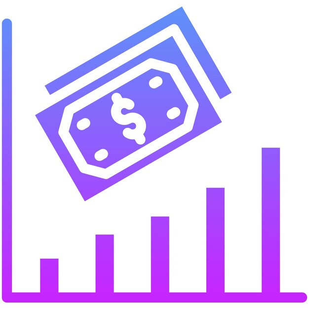 Ilustración del icono del vector de ingresos del conjunto de iconos de la economía empresarial