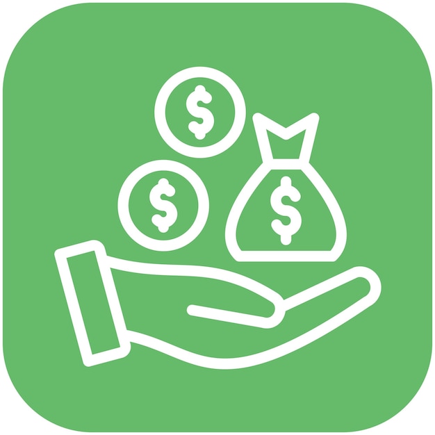 Ilustración del icono del vector de ingresos del conjunto de iconos de Gig Economy