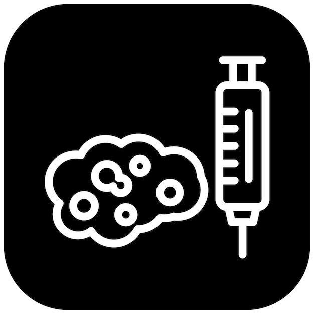 Ilustración del icono del vector de inmunoterapia contra el cáncer del conjunto de iconos de quimioterapia