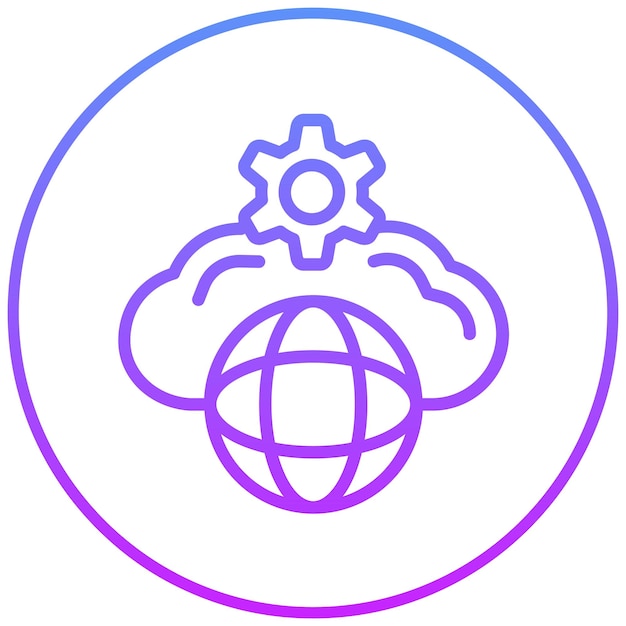 Ilustración del icono del vector de integración de red del conjunto de iconos de red