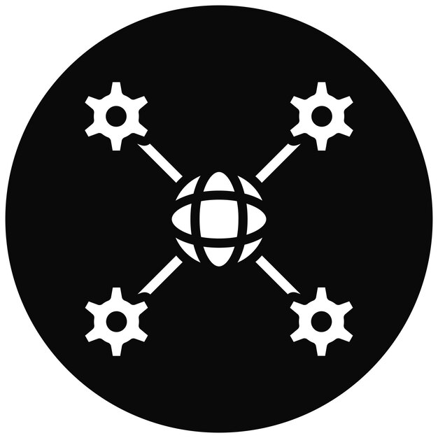 Ilustración del icono del vector de interoperabilidad de la red del conjunto de iconos de red