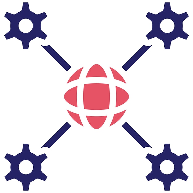 Ilustración del icono del vector de interoperabilidad de la red del conjunto de iconos de red