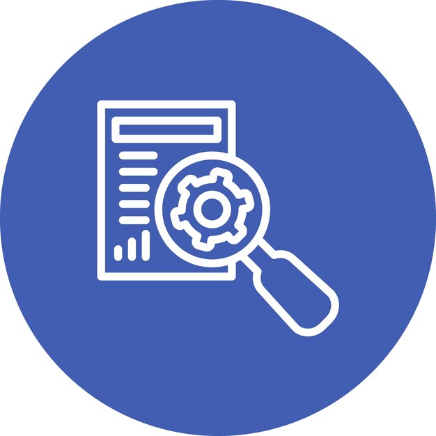 Ilustración del icono del vector de investigación del conjunto de iconos de análisis de datos