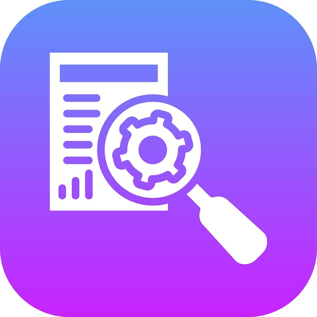 Ilustración del icono del vector de investigación del conjunto de iconos de análisis de datos