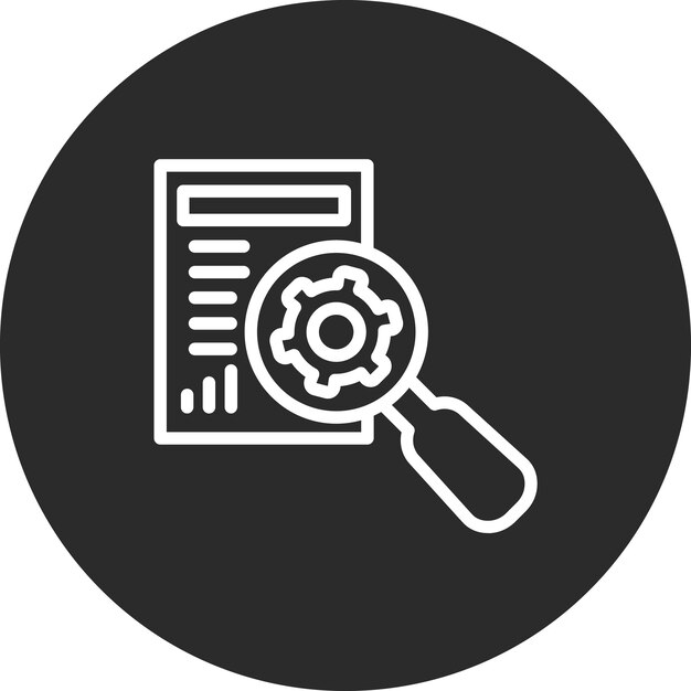 Ilustración del icono del vector de investigación del conjunto de iconos de análisis de datos