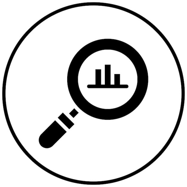 Ilustración del icono del vector de investigación de marketing del conjunto de iconos de marketing digital