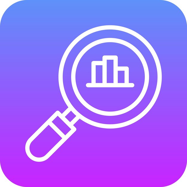 Ilustración del icono del vector de investigación de marketing del conjunto de iconos de marketing digital