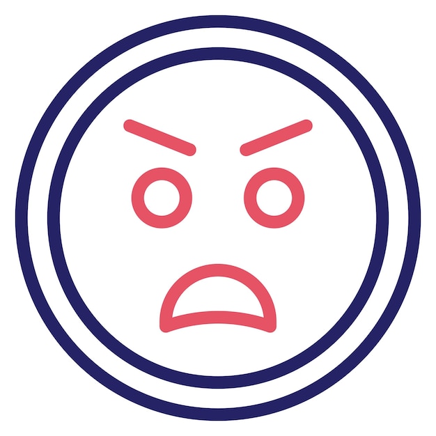 Ilustración del icono del vector de la ira del conjunto de iconos de salud mental