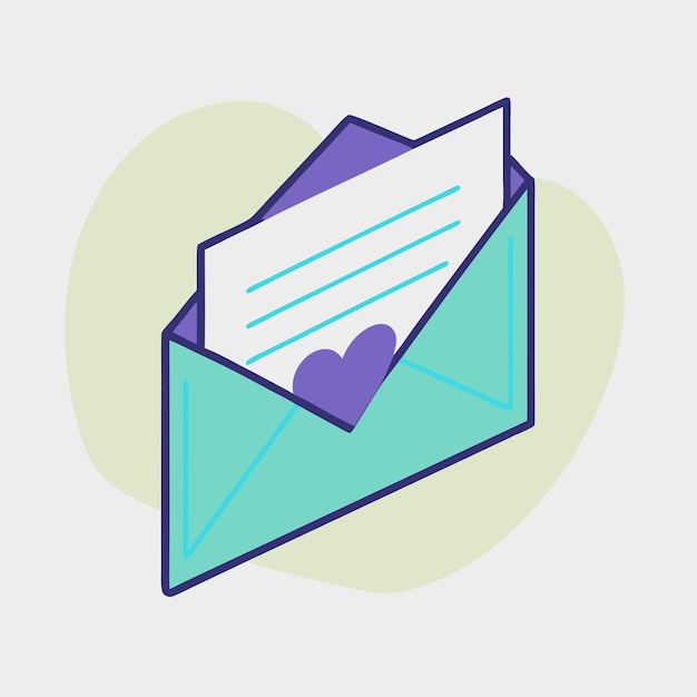Ilustración del icono del vector isométrico del buzón de correo de amor 3