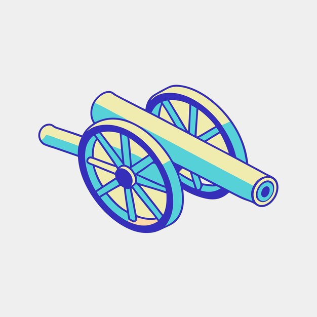 Ilustración del icono del vector isométrico del cañón de Iftar 5