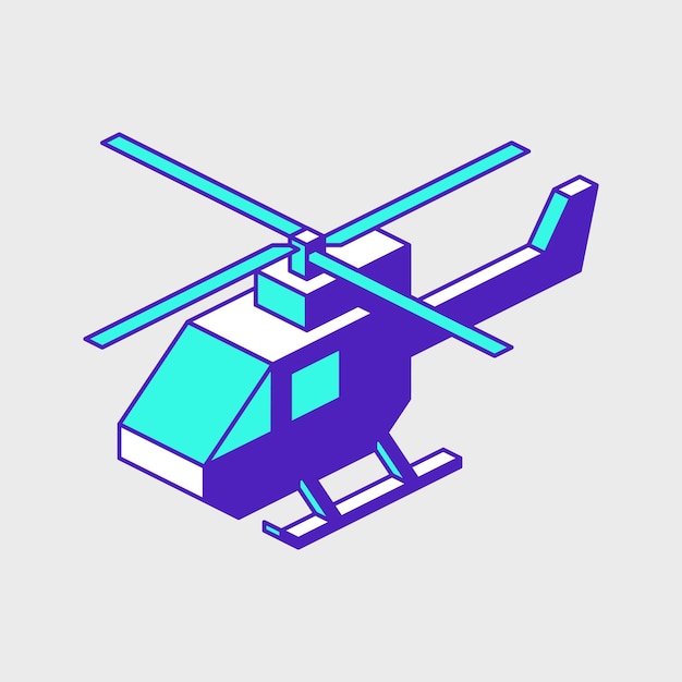 Vector ilustración de icono de vector isométrico de helicóptero