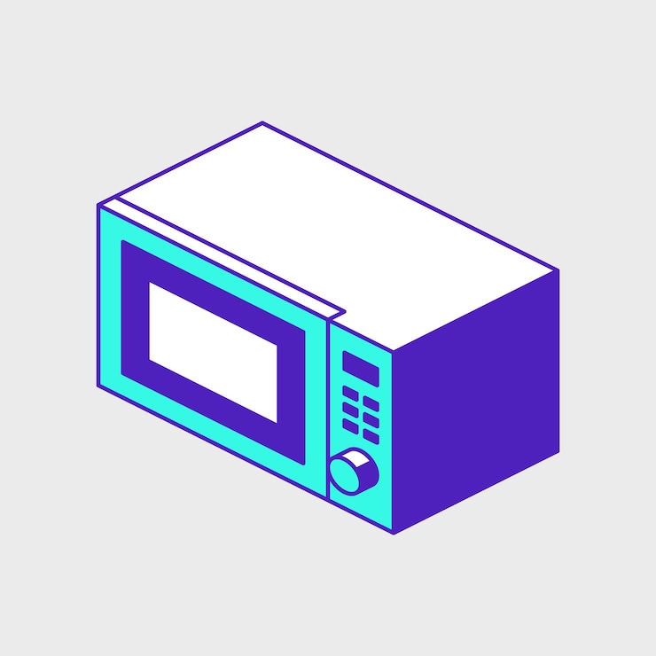 Vector ilustración de icono de vector isométrico de horno de microondas