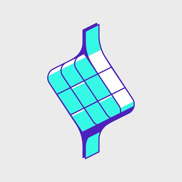 Ilustración de icono de vector isométrico Ketupat