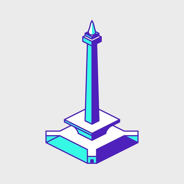 Ilustración de icono de vector isométrico del monumento nacional de monas