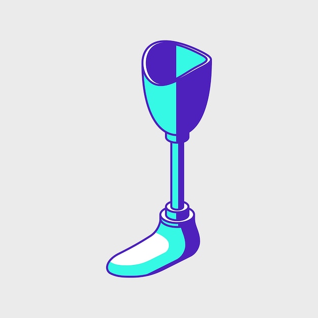 Ilustración del icono del vector isométrico de la prótesis