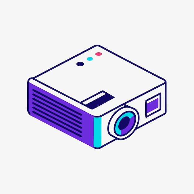 Ilustración del icono del vector isométrico del proyector 12
