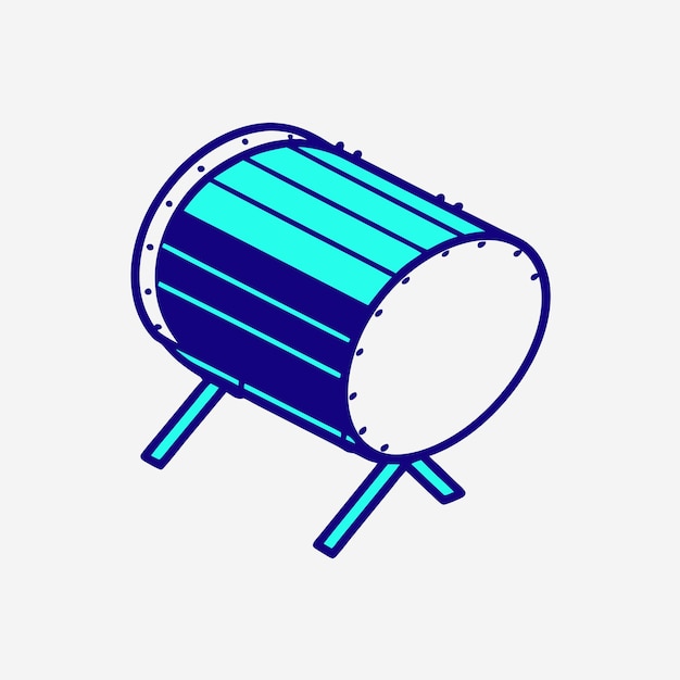 Ilustración del icono del vector isométrico del tambor de Bedug 10