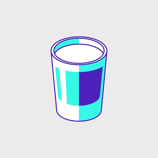 Ilustración de icono de vector isométrico de vaso de chupito