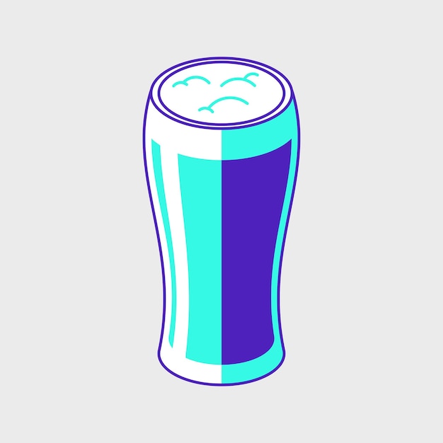 Ilustración de icono de vector isométrico weizen de vaso de cerveza