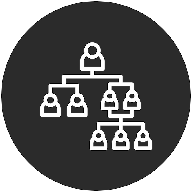 Ilustración del icono del vector de jerarquía del conjunto de iconos de gestión de proyectos