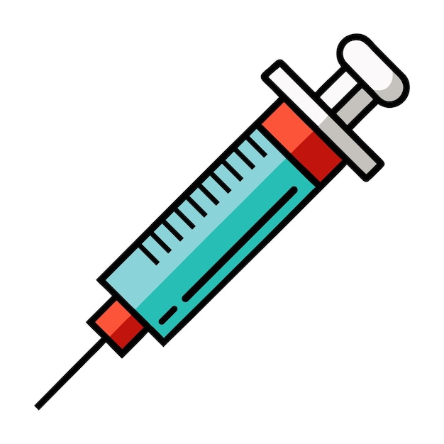 Ilustración del icono del vector de la jeringa