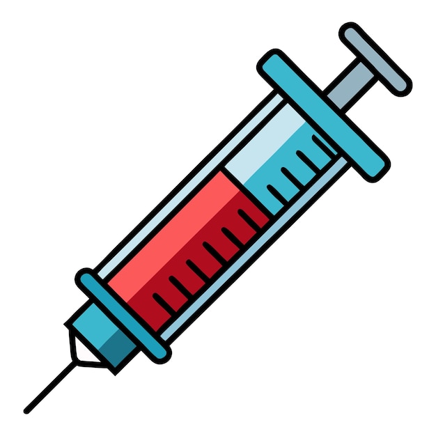 Ilustración del icono del vector de la jeringa