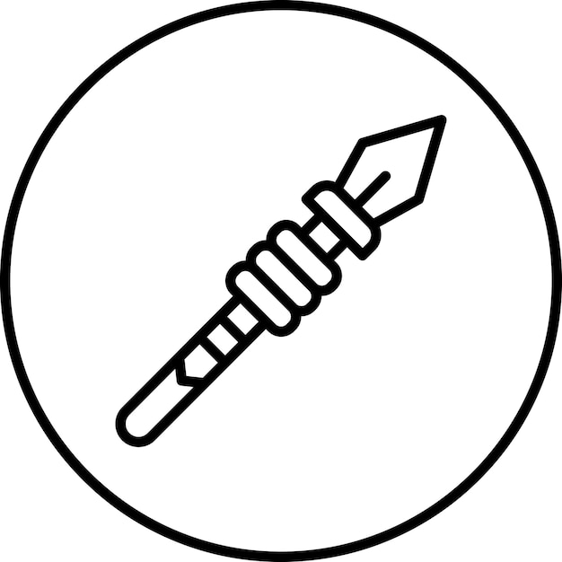 Ilustración del icono del vector de lanza del conjunto de iconos de la historia