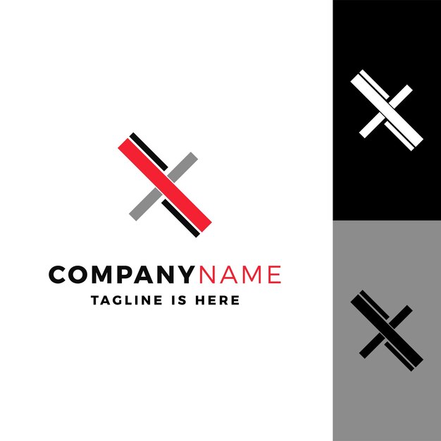 Ilustración de icono de vector de letra inicial x logo