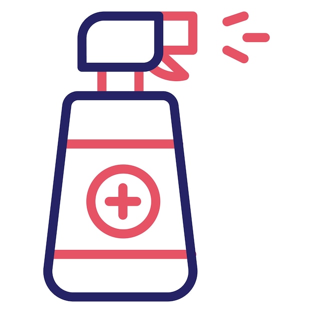 Ilustración del icono del vector de limpieza del spray del conjunto de iconos de la rutina de higiene