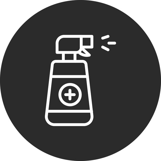 Ilustración del icono del vector de limpieza del spray del conjunto de iconos de la rutina de higiene