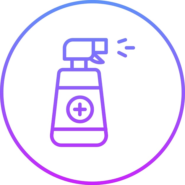 Ilustración del icono del vector de limpieza del spray del conjunto de iconos de la rutina de higiene