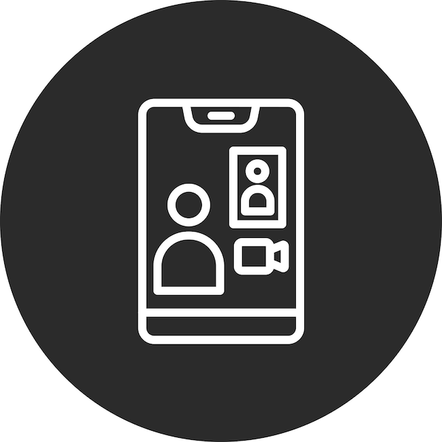 Ilustración del icono del vector de llamadas de video del conjunto de iconos de comunicaciones