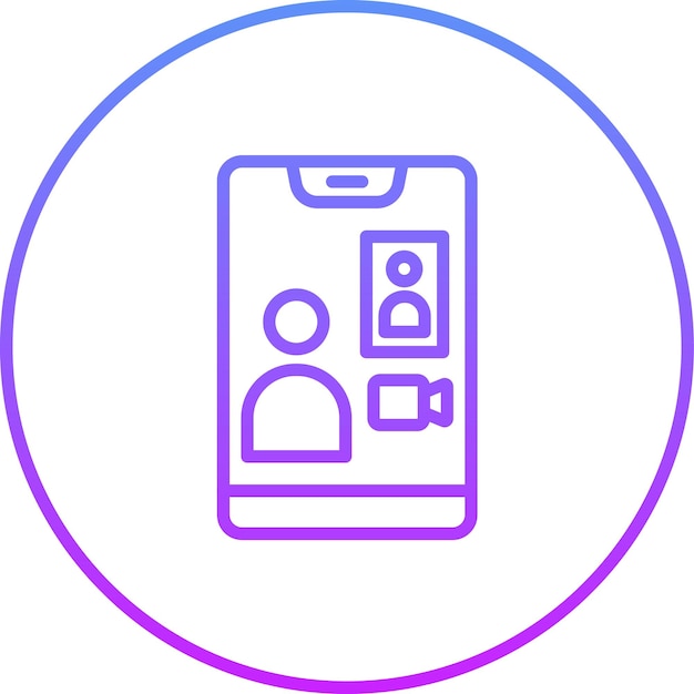 Ilustración del icono del vector de llamadas de video del conjunto de iconos de comunicaciones