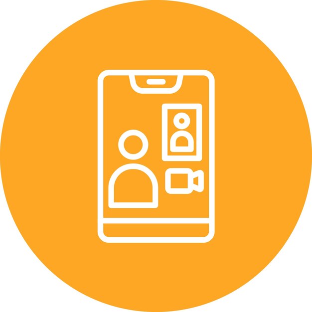 Ilustración del icono del vector de llamadas de video del conjunto de iconos de comunicaciones