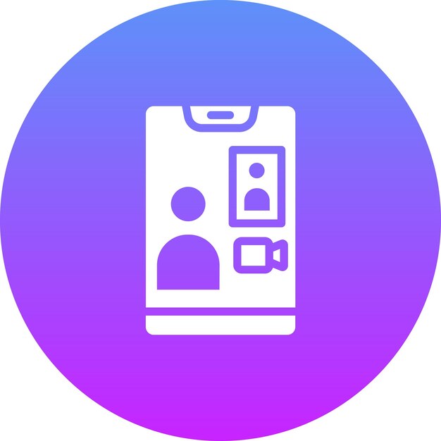 Ilustración del icono del vector de llamadas de video del conjunto de iconos de comunicaciones