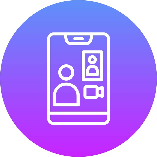 Ilustración del icono del vector de llamadas de video del conjunto de iconos de comunicaciones