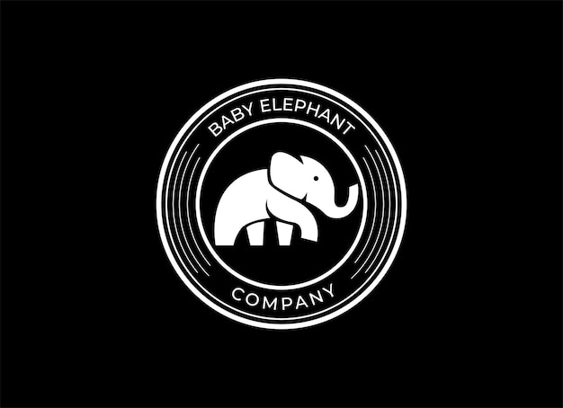 Ilustración de icono de vector de logo de elefante