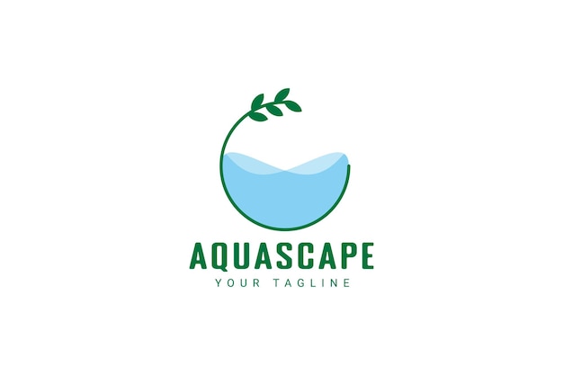 Ilustración de icono de vector de logotipo de Aquascape