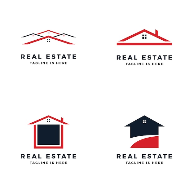Ilustración de icono de vector de logotipo de bienes raíces