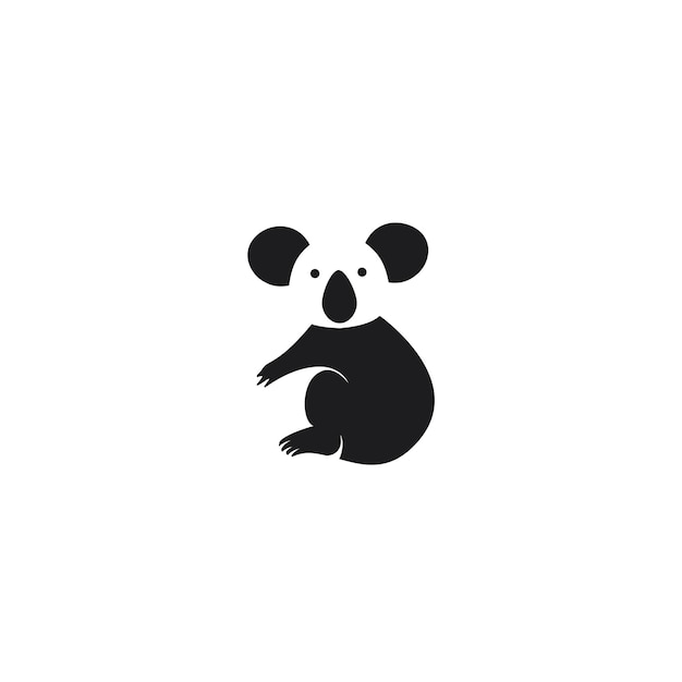 Ilustración de icono de vector de logotipo de cabeza de koala simple