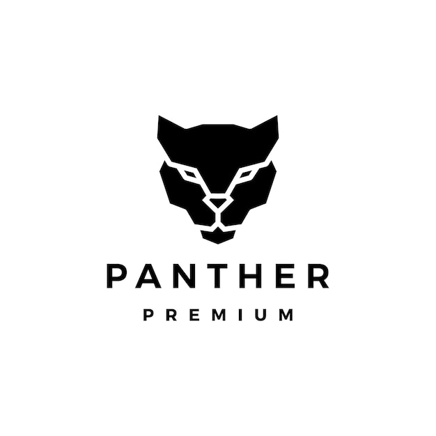 Ilustración de icono de vector de logotipo de cabeza de pantera