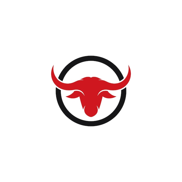 Ilustración de icono de vector de logotipo de cabeza de toro