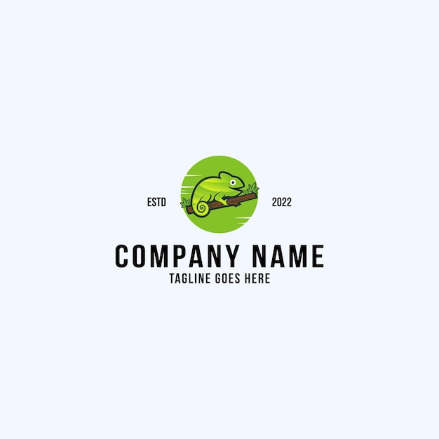 Ilustración de icono de vector de logotipo de camaleón