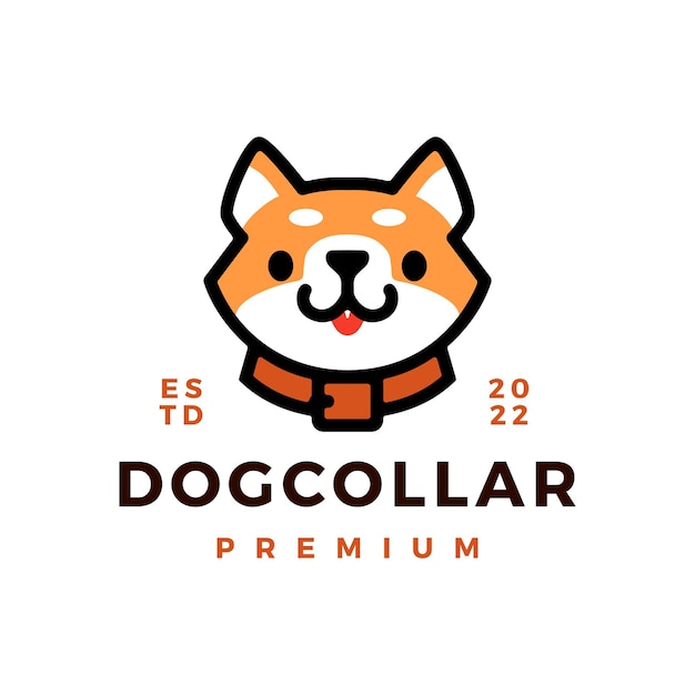 Ilustración de icono de vector de logotipo de collar de perro