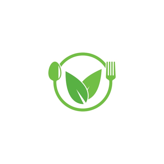 Ilustración de icono de vector de logotipo de comida vegetariana saludable humana