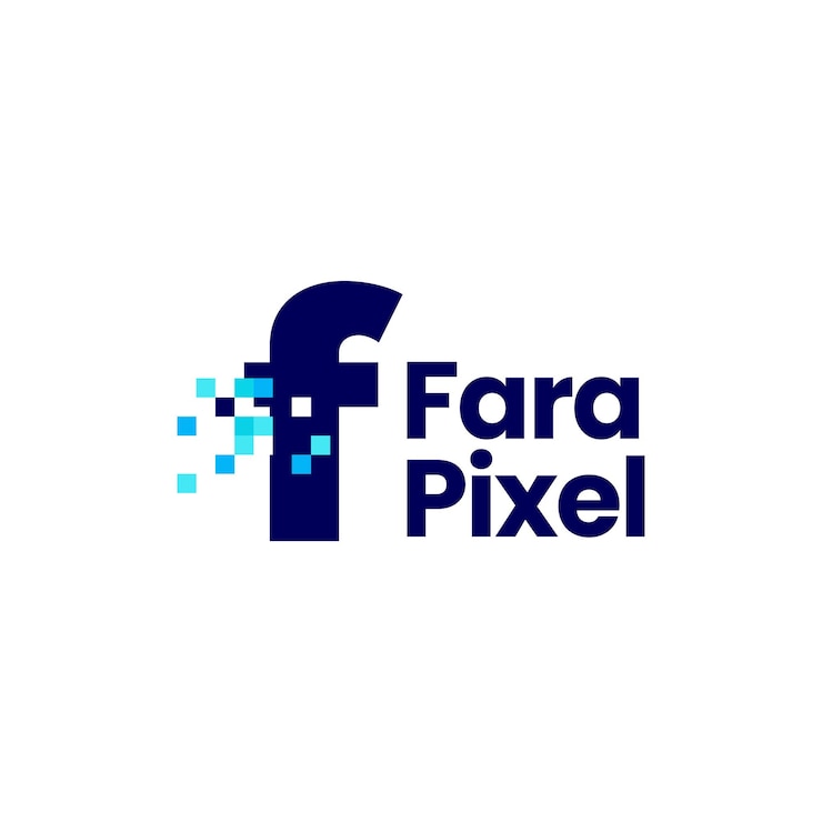 Vector ilustración de icono de vector de logotipo digital de 8 bits de marca de píxel en minúscula de letra f