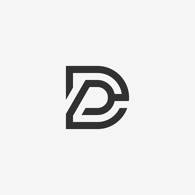 Ilustración de icono de vector de logotipo DP